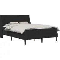 vidaXL Bettgestell mit Matratze mit Matratze Schwarz 140 x 190 cm Samt