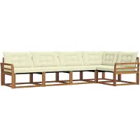 vidaXL Outdoor-Sofagarnitur 5 stk. Natur und Creme