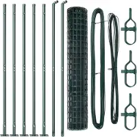 vidaXL Euro-Zaun mit Betonsockel 10 x 1,5 m PVC-beschichteter Stahl