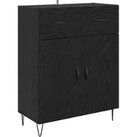 vidaXL Highboard 2 Stk. Schwarz Eichen-Optik 69,5 x 34 x 180 cm