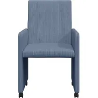 vidaXL Esszimmerstühle mit Rollen 2 stk. Cordstoff Blau