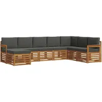 vidaXL Outdoor-Sofagarnitur 8 Stk. Natur und Anthrazit