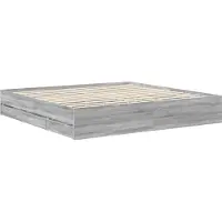 vidaXL Bettrahmen Graues Sonoma 200 x 200 cm Ingenieurs Holz