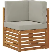 vidaXL Outdoor-Sofagarnitur mit Kissen 7 pcs Natürlich und Hellgrau