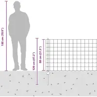 vidaXL Euro-Zaun mit Pfosten 25 x 0,8 m PVC-beschichteter Stahl Grau
