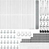 vidaXL Geschweißter Drahtzaun mit Betonsockel 50 x 1,2 m Silber Netz