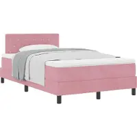 vidaXL Boxspringbett mit Matratze mit Kopfteil Rosa 120 x 190 cm Samt