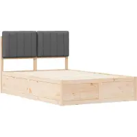 vidaXL Bettgestell mit gepolstertem Kopfteil Dunkelgrau 120 x 200 cm