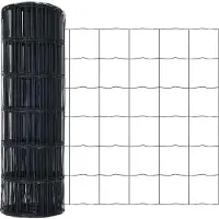 vidaXL Eurozaun 0,4 x 50 m PVC-beschichtetes Eisen Grau