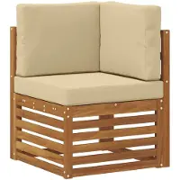 vidaXL Outdoor-Sofagarnitur 7 stk. Natur und Beige Polyester