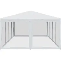vidaXL Partyzelt mit 12 Mesh-Seitenteilen Weiß 8x4 m HDPE