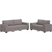 vidaXL 2-tlg. Sofagarnitur mit Kissen Taupe Stoff