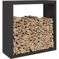 vidaXL Brennholzregal Schwarz 60x40x80 cm Stahl