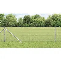vidaXL Geschweißter Drahtzaun mit Stacheln 100 x 0,4 m Silber Netz