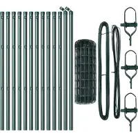 vidaXL Bodenmontierter Euro-Zaun 25 x 0,8 m PVC-beschichteter Stahl