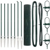 vidaXL Euro-Zaun mit Stacheln 10 x 1,6 m PVC-beschichteter Stahl Grün