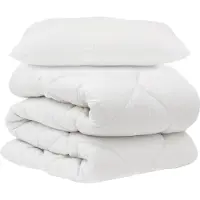 vidaXL Bettwäsche-Set mit Kissen 2 Stk. Weiß Mikrofaser