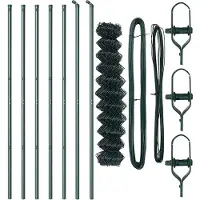 vidaXL Bodenmontierter Maschendrahtzaun 10 x 1,2 m Grün Netz