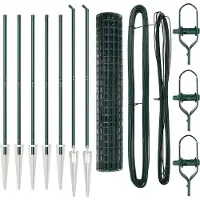 vidaXL Euro-Zaun mit Stacheln 10 x 1,6 m PVC-beschichteter Stahl Grün