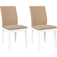 vidaXL Esszimmerstühle mit Kissen 2 Stk. Weiß Massivholz Gummibaum