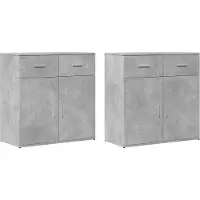 vidaXL Sideboards 2 Stk. Betongrau 79x38x80 cm Holzwerkstoff