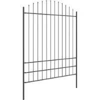 vidaXL Gartenzaun WOERDEN 170 x 225 cm Pulverbeschichteter Stahl Grau