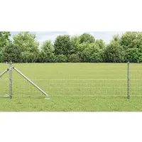 vidaXL Euro-Zaun mit Stacheln 50 x 0,4 m Verzinkter Stahl Silber Netz