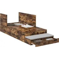 vidaXL Aufbewahrungsbettgestell Räuchereiche 100 cm Holzwerkstoff