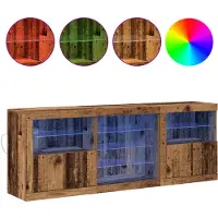 vidaXL LED-Sideboard Altholz 181,5 x 37 x 67 cm Holzwerkstoff