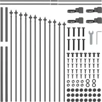 vidaXL Gartenzaun WOERDEN 8 stk. 170 x 140 cm Grau