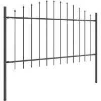 vidaXL Gartenzaun WOERDEN 5 Stk. 170 x 140 cm Grau
