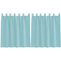 vidaXL Voile Vorhänge mit Schlaufen 2 Stk. Türkis 140x140 cm