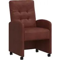 vidaXL Esszimmerstühle mit Rollen 2 Stk. Kunstleder Glänzendes Braun