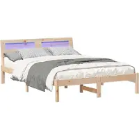 vidaXL Bettrahmen mit Kopfteil Braun 120 x 200 cm Massives Kiefernholz