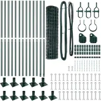 vidaXL Euro-Zaun mit Betonsockel 25 x 0,8 m PVC-beschichteter Stahl