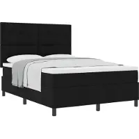 vidaXL Boxspringbett mit Kopfteil Schwarz 140 x 190 cm Stoff