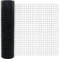 vidaXL Euro-Zaun mit Betonsockel 10 x 1 m PVC-beschichteter Stahl Grau