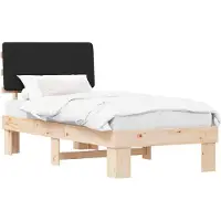 vidaXL Bettgestell mit gepolstertem Kopfteil Schwarz 80 x 200 cm