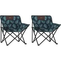 vidaXL Campingstühle 2 Stk. mit Tasche Klappbar Blattmuster