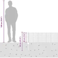 vidaXL Euro-Zaun mit Pfosten 50 x 0,4 m Verzinkter Stahl Silber Netz