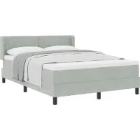 vidaXL Boxspringbett mit Kopfteil Hellgrau 190 x 140 cm Samt