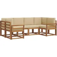 vidaXL Outdoor-Sofagarnitur 6 stk. Natur und Beige