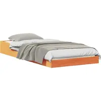 vidaXL Bettrahmen Wachsbraun 75 x 190 cm Massives Kiefernholz