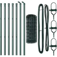 vidaXL Bodenmontierter Euro-Zaun 10 x 0,6 m PVC-beschichteter Stahl
