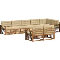 vidaXL Outdoor-Sofagarnitur 8 stk. Natur und Beige
