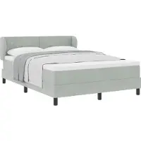 vidaXL Boxspringbett mit Kopfteil Hellgrau 140 x 200 cm Samt