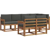 vidaXL Outdoor-Sofagarnitur 7 stk. Natur und Anthrazit