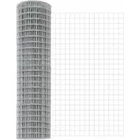 vidaXL Bodenmontierter Euro-Zaun 10 x 1 m Verzinkter Stahl Silber Netz