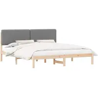 vidaXL Bettgestell mit gepolstertem Kopfteil Hellgrau 180 x 200 cm