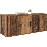 vidaXL Wandmontiertes TV-Regal Wandmontiert Altholz 100 x 34,5 x 40 cm